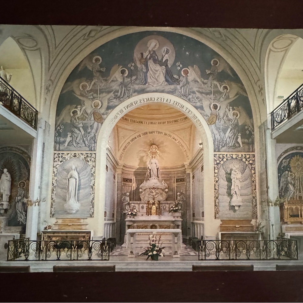 Chapel of Our Lady of The Miraculous Medal Vintage Paris French Large Postcard